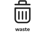 black waste icon