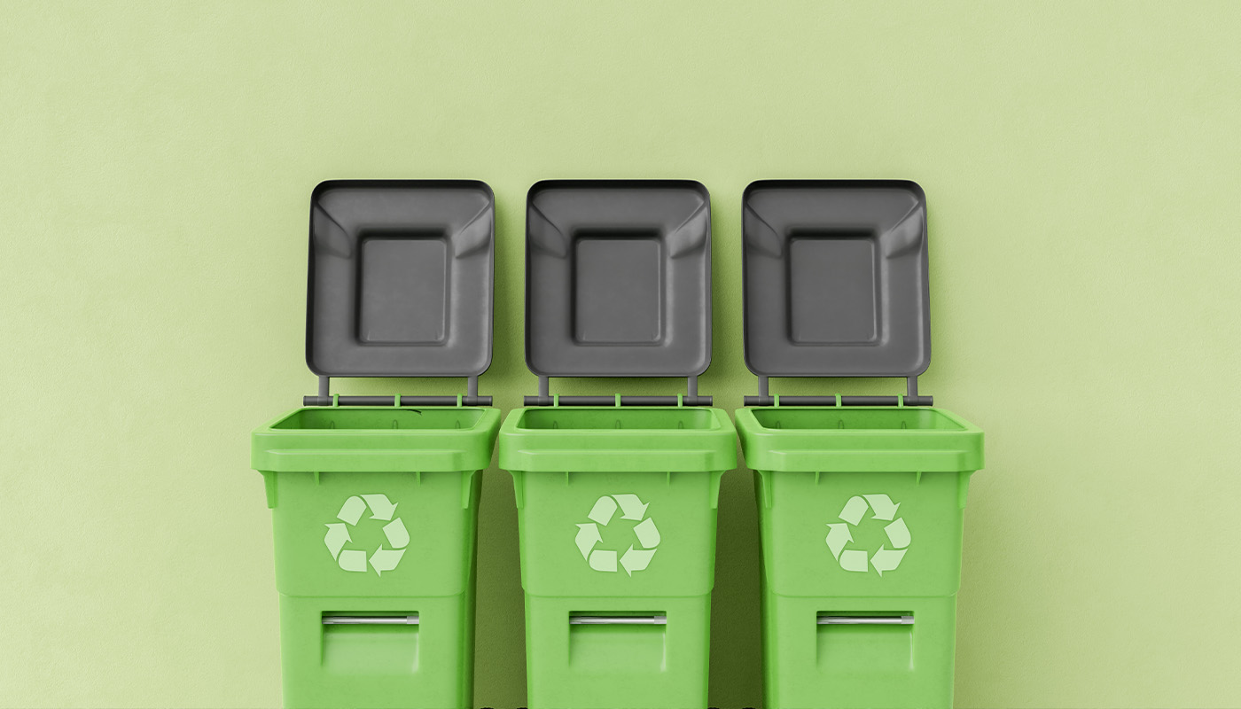 recycling bins