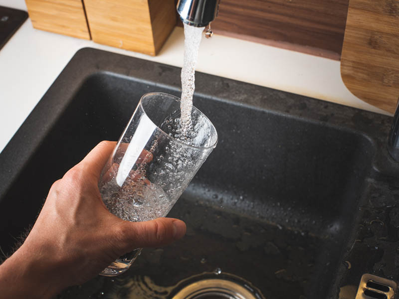 water in a beaker