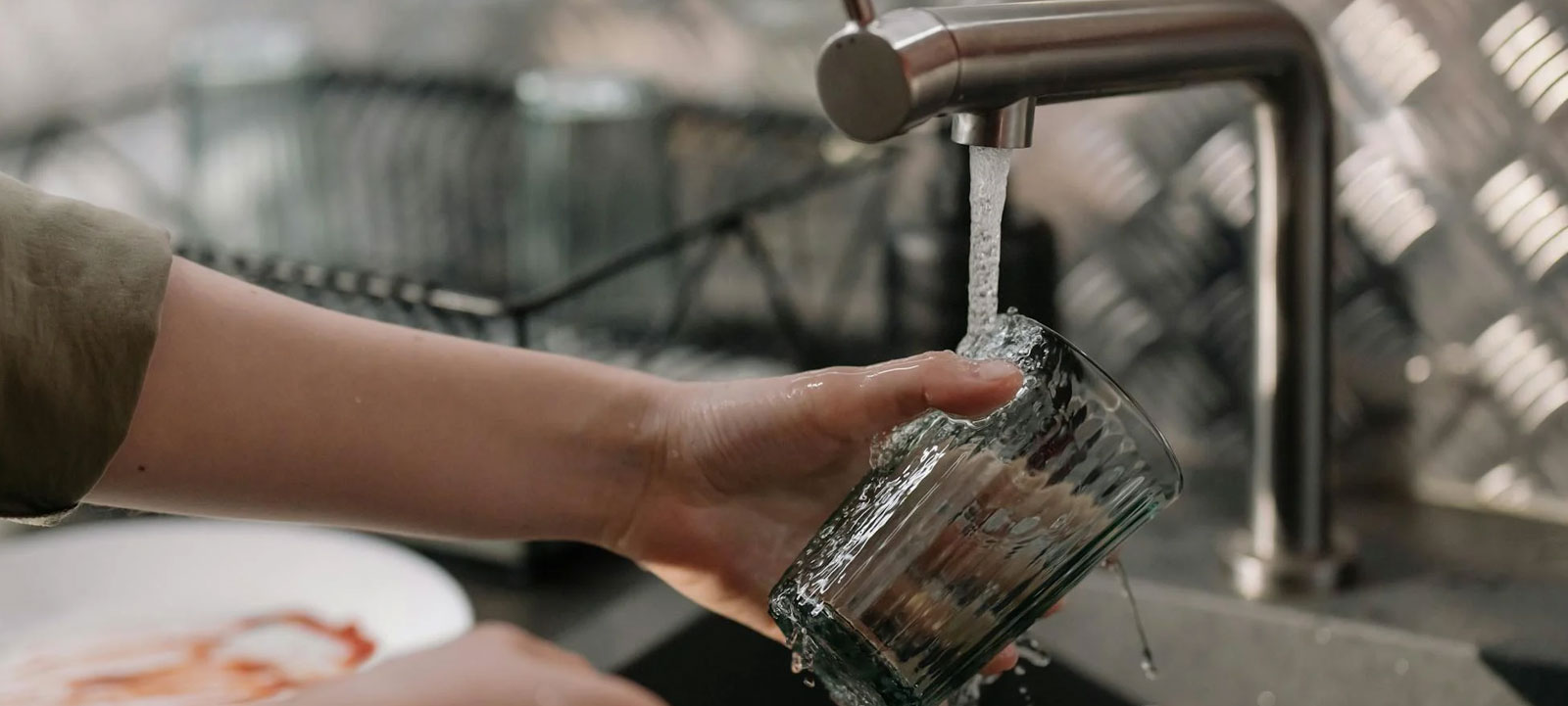 water in a beaker